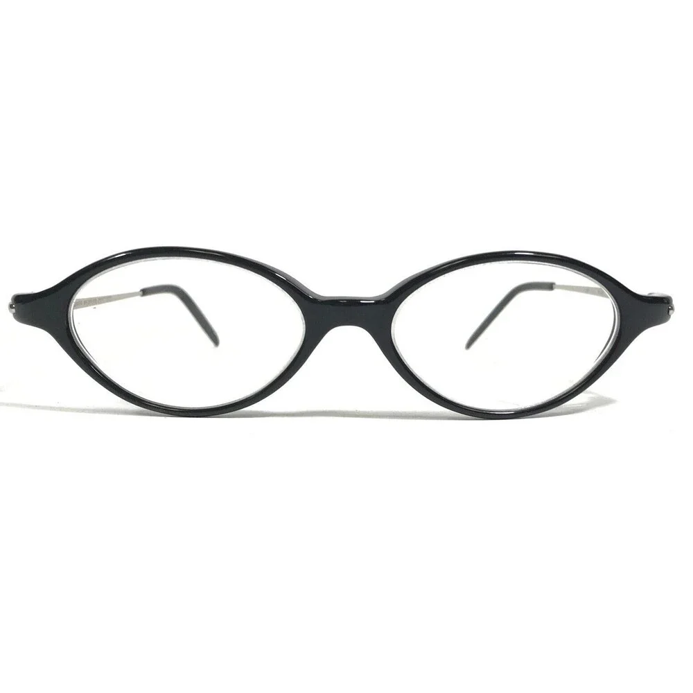 Oliver Peoples OP-543 BK Eyeglasses Frames Black Silver Round Full Rim 45-16-120